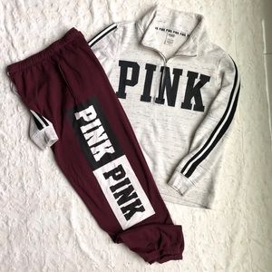 PINK VS Quarter Zip Pullover/Jogger Pants